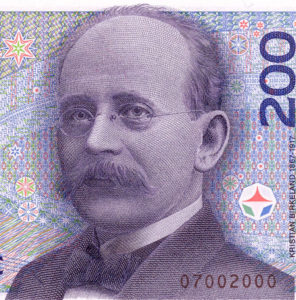 Kristian Birkeland bank note portrait